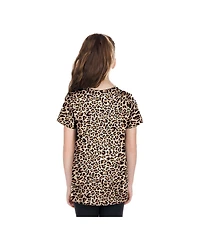 New Era Big Girls Brown York Yankees Leopard T-Shirt