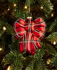 Holiday Lane Cozy Cabin Plaid Bow Ornament, Macy's Exclusive