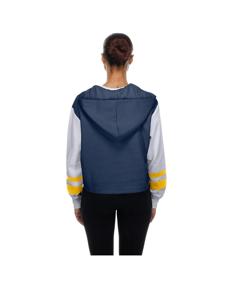 New Era Women's Navy Milwaukee Brewers Boxy Lace-Up Hoodie