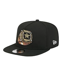 New Era Men's Black Houston Astros Ring A-Frame 9FIFTY Snapback Hat