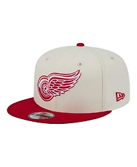 New Era Men's White/Red Detroit Red Wings Injection Localized Two-Tone 9FIFTY Snapback Hat