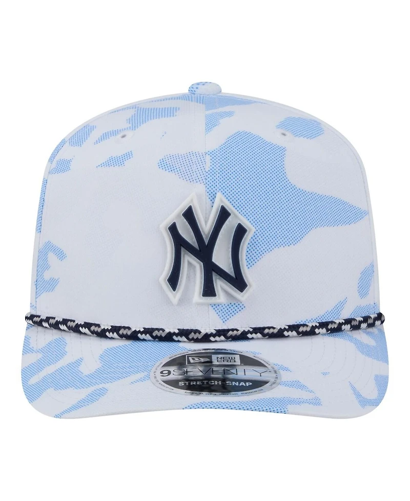 New Era Men's White New York Yankees Camo Rope 9SEVENTY Adjustable Hat