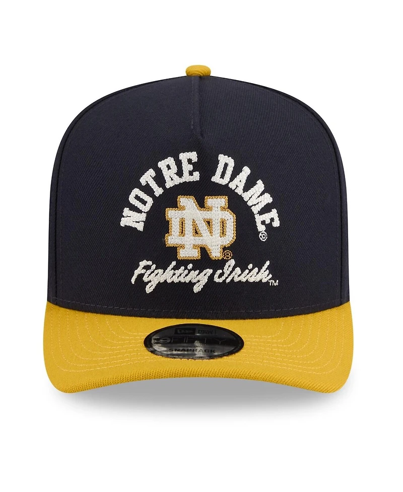 New Era Men's Navy/Gold Notre Dame Fighting Irish Two-Tone Arched 9FIFTY Snapback Hat