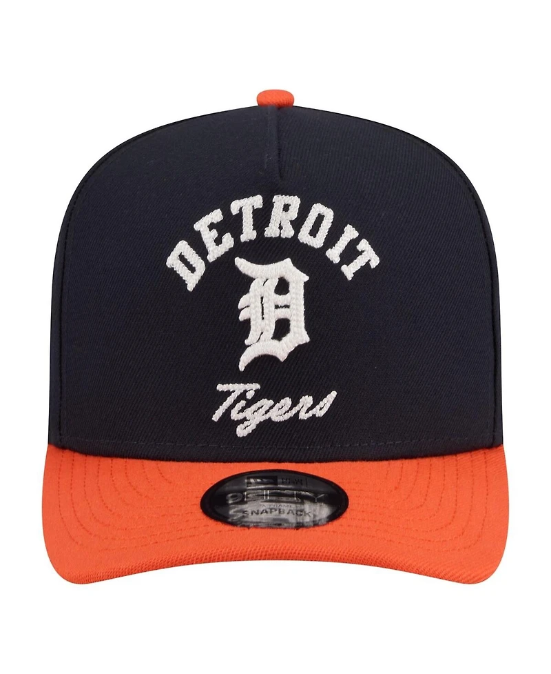 New Era Men's Navy/Orange Detroit Tigers Arched A-Frame 9FIFTY Adjustable Hat