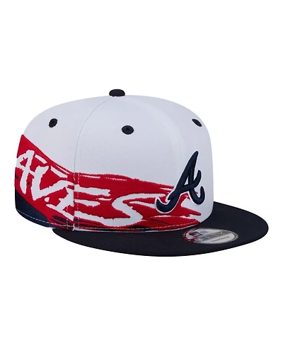 New Era Men's White/Navy Atlanta Braves 9FIFTY Snapback Hat