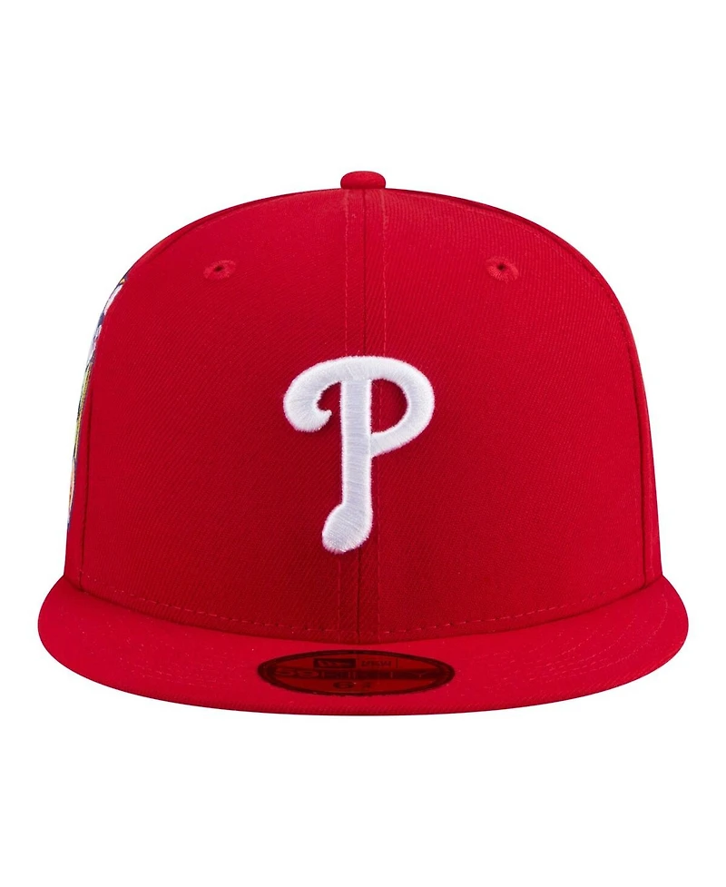 New Era Men's Red Philadelphia Phillies Hidden Hit 59FIFTY Fitted Hat