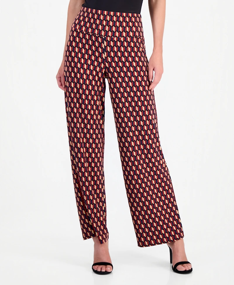Anne Klein Petite Wide Leg Pull-On Palazzo Pants