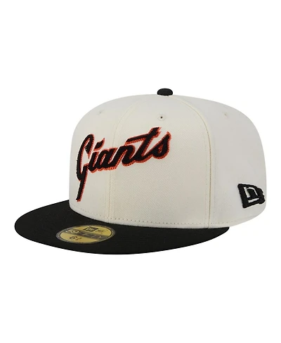 New Era Men's Cream San Francisco Giants Two-Tone Stitch 59FIFTY Fitted Hat
