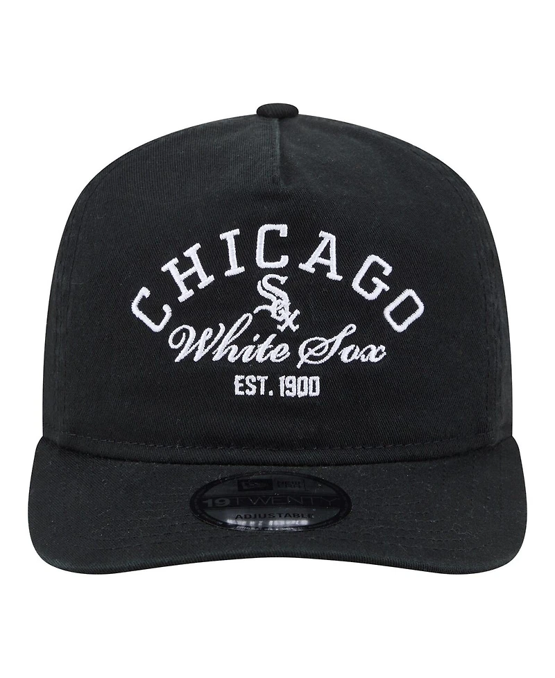 New Era Men's Black Chicago White Sox Stacked 19TWENTY Adjustable Hat