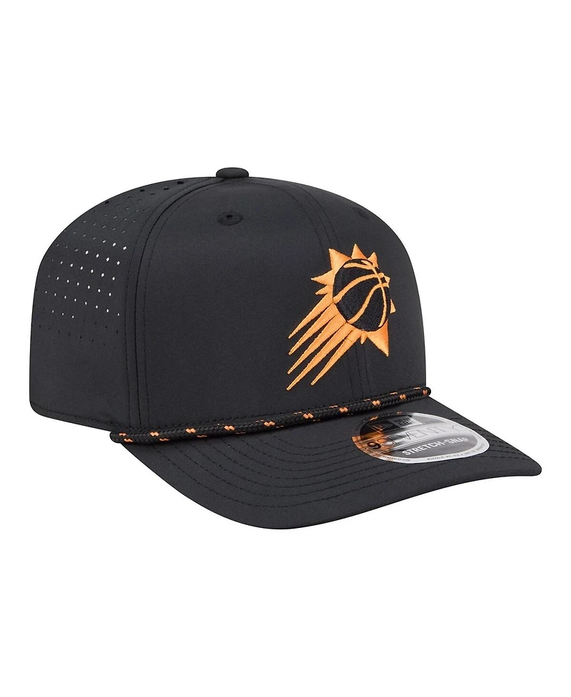New Era Men's Black Phoenix Suns Sport Rope Vented Stretch-Snap 9SEVENTY Hat