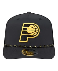 New Era Men's Black Indiana Pacers Sport Rope Vented Stretch-Snap 9SEVENTY Hat