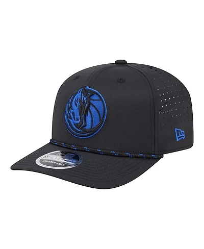New Era Men's Black Dallas Mavericks Sport Rope Vented Stretch-Snap 9SEVENTY Hat