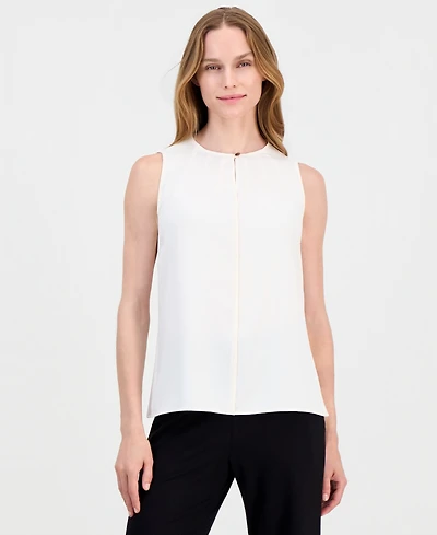 Anne Klein Women's Keyhole-Neck Sleeveless Blouse