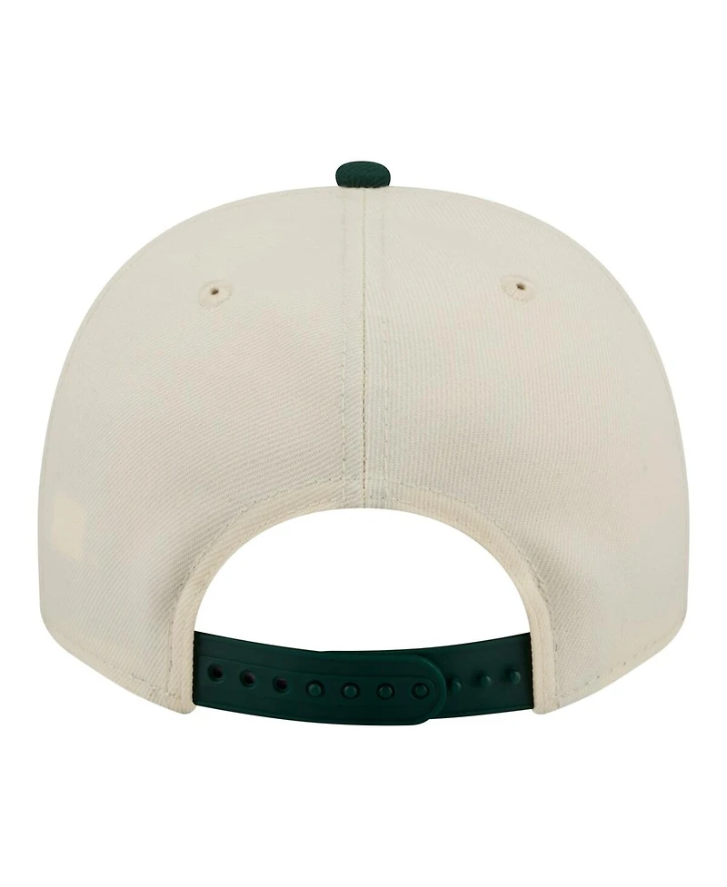 New Era Men's Cream Oakland Athletics Throwback Tri-Hit A-Frame 9FIFTY Adjustable Hat