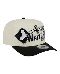 New Era Men's Cream/Black Chicago White Sox Classic A-Frame 9FIFTY Snapback Hat