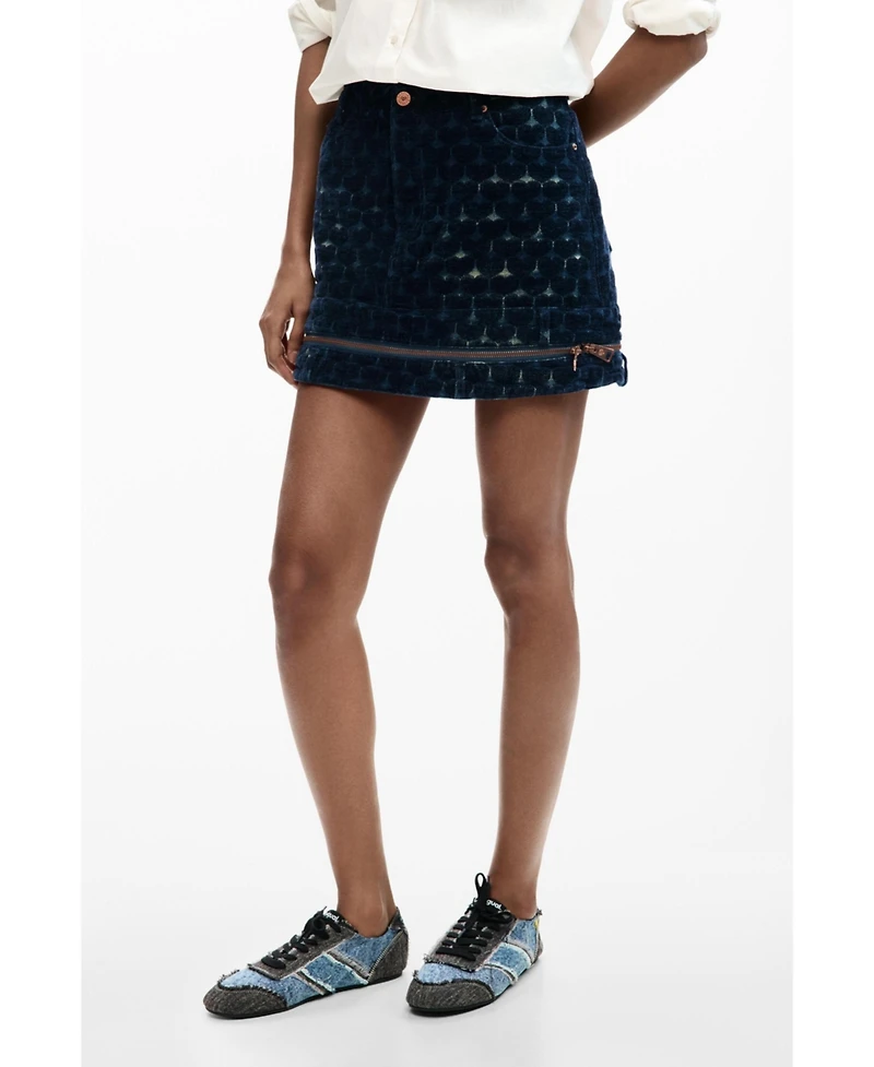 Desigual Women's Denim Jacquard Skirt