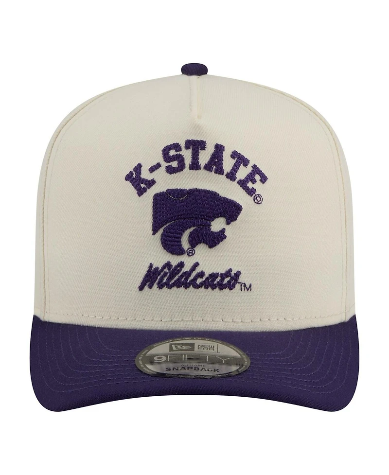 New Era Men's Cream/Purple Kansas State Wildcats Two-Tone Arched 9FIFTY Snapback Hat