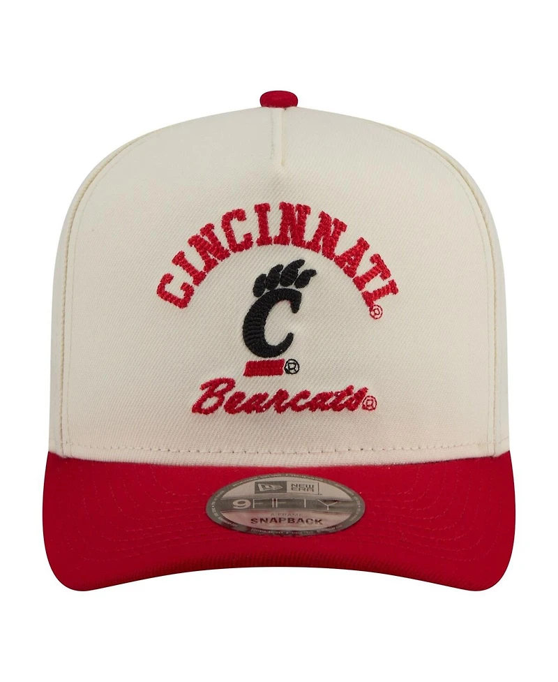 New Era Men's Cream/Red Cincinnati Bearcats Two-Tone Arched 9FIFTY Snapback Hat