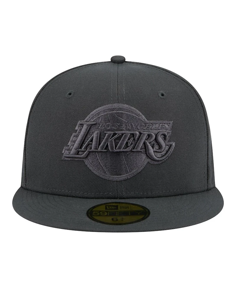 New Era Men's Charcoal Los Angeles Lakers Tonal Color Pack 59FIFTY Fitted Hat