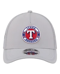 New Era Men's Gray Texas Rangers Patch 39THIRTY A-Frame M-Crown Perforated Flex Hat