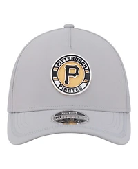 New Era Men's Gray Pittsburgh Pirates Patch 39THIRTY A-Frame M-Crown Perforated Flex Hat