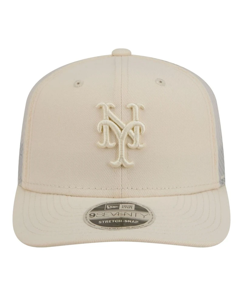 New Era Men's Light Beige New York Mets Color Pack 9SEVENTY Trucker Adjustable Hat