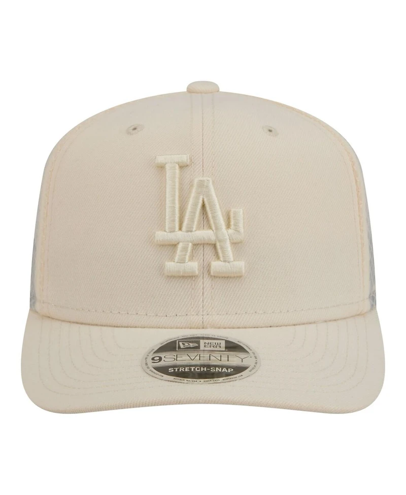 New Era Men's Light Beige Los Angeles Dodgers Color Pack 9SEVENTY Trucker Adjustable Hat