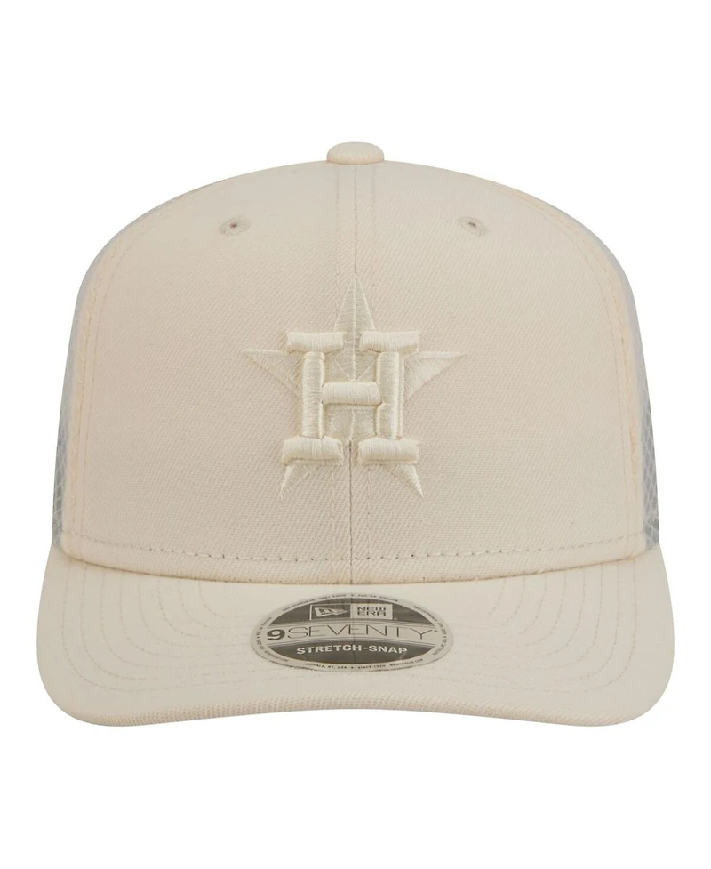 New Era Men's Light Beige Houston Astros Color Pack 9SEVENTY Trucker Adjustable Hat