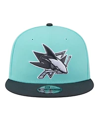 New Era Men's Turquoise/Charcoal San Jose Sharks Two-Tone Color Pack 9FIFTY Snapback Hat