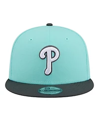 New Era Men's Turquoise/Charcoal Philadelphia Phillies Two-Tone Color Pack 9FIFTY Snapback Hat