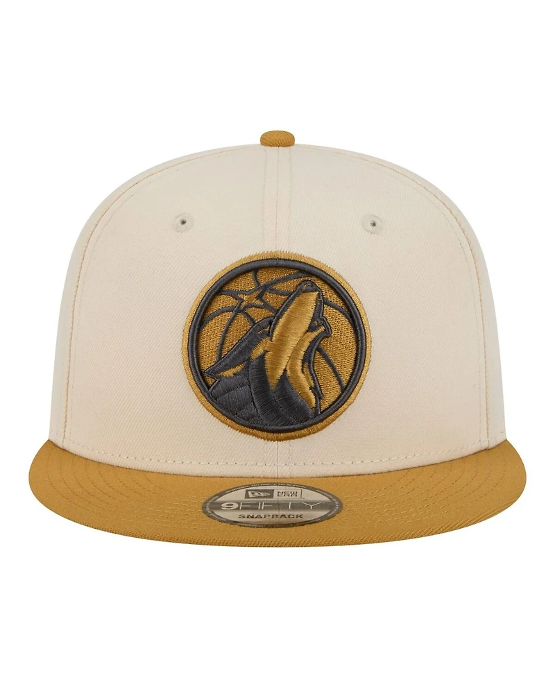 New Era Men's Cream/Tan Minnesota Timberwolves Two-Tone Color Pack 9FIFTY Snapback Hat
