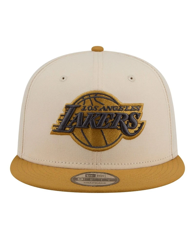 New Era Men's Cream/Tan Los Angeles Lakers Two-Tone Color Pack 9FIFTY Snapback Hat