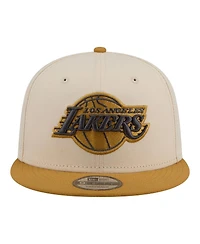 New Era Men's Cream/Tan Los Angeles Lakers Two-Tone Color Pack 9FIFTY Snapback Hat