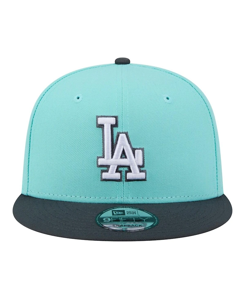 New Era Men's Turquoise/Charcoal Los Angeles Dodgers Two-Tone Color Pack 9FIFTY Snapback Hat