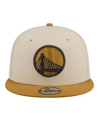 New Era Men's Cream/Tan Golden State Warriors Two-Tone Color Pack 9FIFTY Snapback Hat