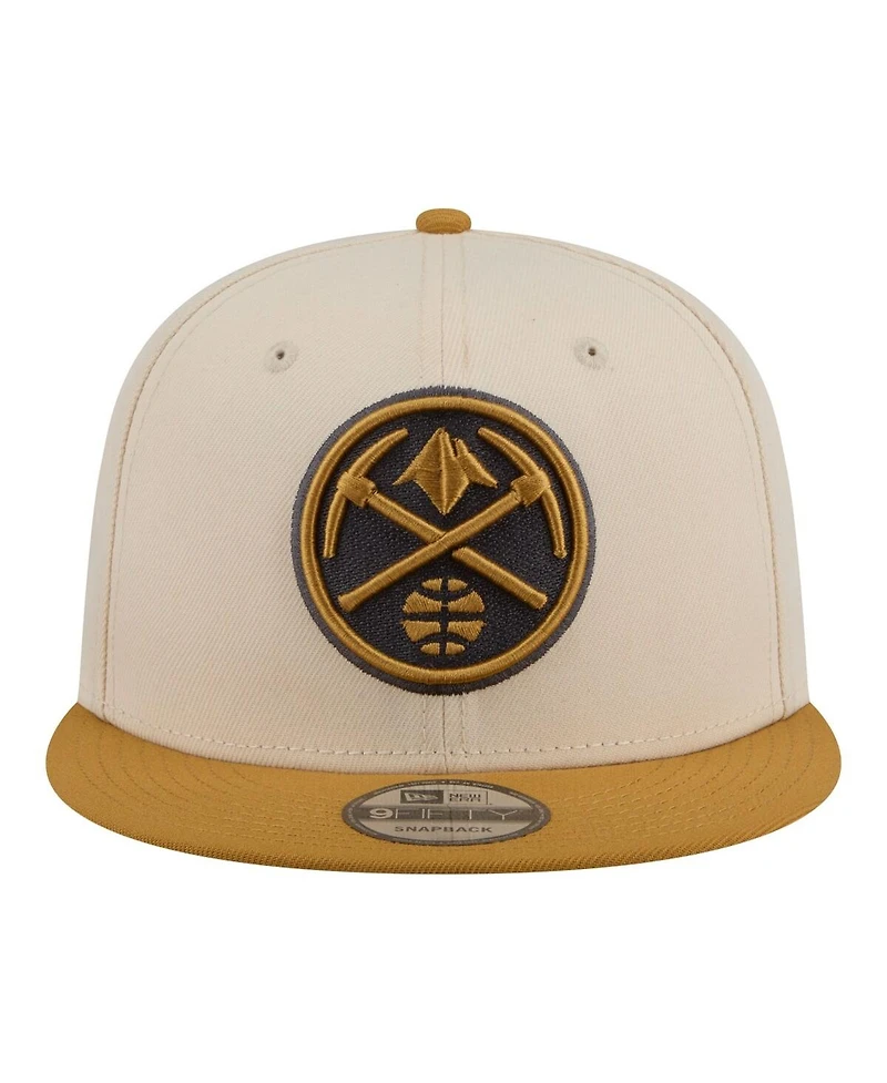 New Era Men's Cream/Tan Denver Nuggets Two-Tone Color Pack 9FIFTY Snapback Hat