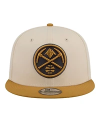 New Era Men's Cream/Tan Denver Nuggets Two-Tone Color Pack 9FIFTY Snapback Hat