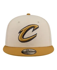 New Era Men's Cream/Tan Cleveland Cavaliers Two-Tone Color Pack 9FIFTY Snapback Hat