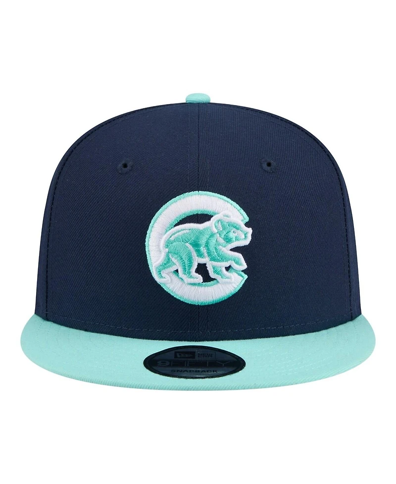 New Era Men's Navy/Turquoise Chicago Cubs 2-Tone Color Pack 9FIFTY Snapback Hat