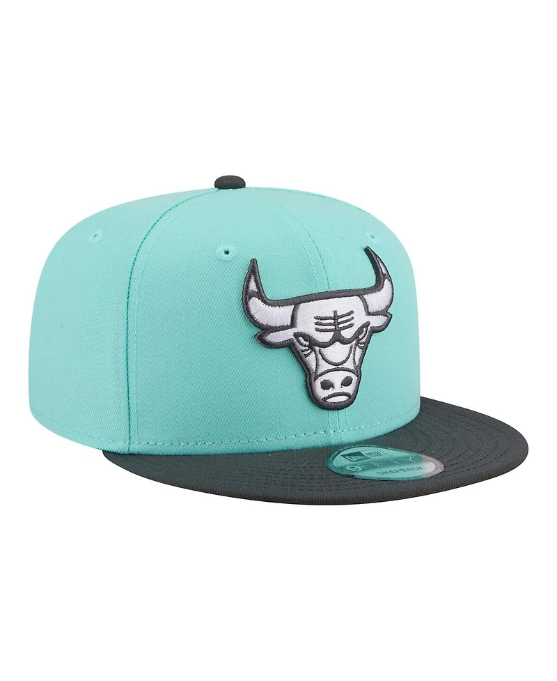 New Era Men's Turquoise/Charcoal Chicago Bulls Color Pack Two-Tone 9FIFTY Snapback Hat