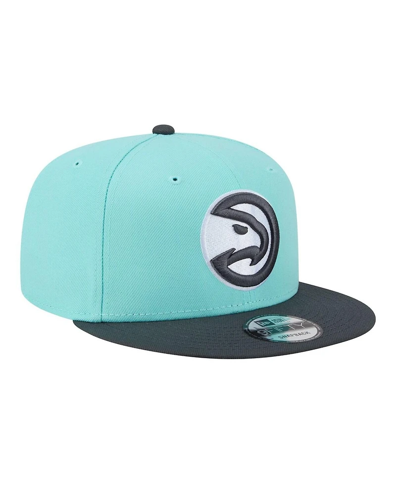New Era Men's Turquoise/Charcoal Atlanta Hawks Color Pack Two-Tone 9FIFTY Snapback Hat