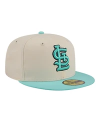 New Era Men's Light Beige/Turquoise St. Louis Cardinals Two-Tone Color Pack 59FIFTY Fitted Hat
