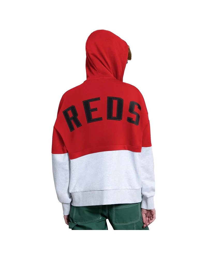 Starter Women's Red/Heather Gray Cincinnati Reds Wishbone Full-Zip Hoodie