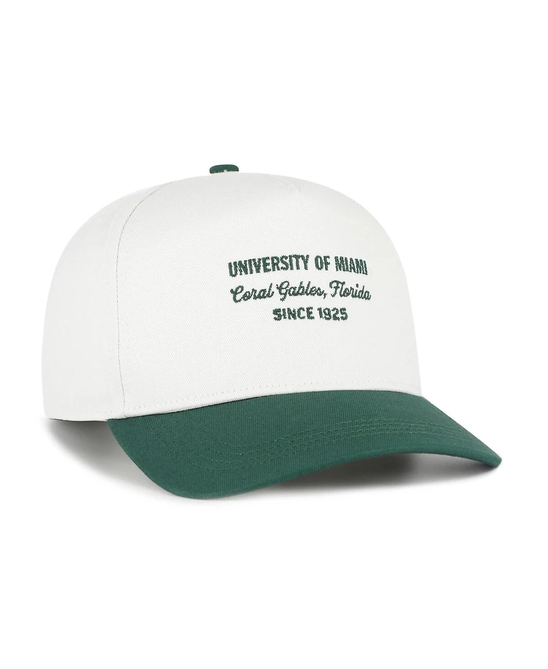 '47 Brand Men's White Miami Hurricanes Contemporary Basics Two-Tone Hitch Adjustable Hat