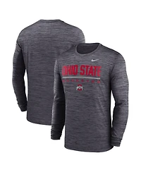 Nike Men's Black Ohio State Buckeyes Sideline Velocity Dri-fit Long Sleeve T-Shirt