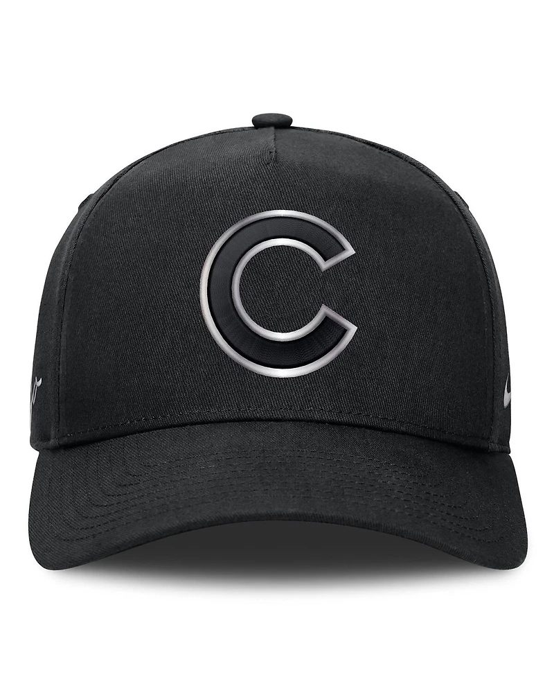 Nike Men's Black Chicago Cubs Rise Dri-fit A-Frame Adjustable Hat
