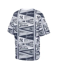 Outerstuff Big Boys and Girls Navy New York Yankees All-Over Pennant T-Shirt