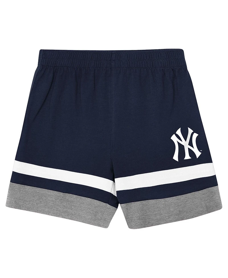 Outerstuff Preschool 2-Piece Navy New York Yankees Ground Ball T-Shirt and Shorts Set