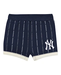 Outerstuff Baby Boys and Girls 2-Piece White/Navy New York Yankees Lead Run Diaper Cover Bodysuit Shorts Set
