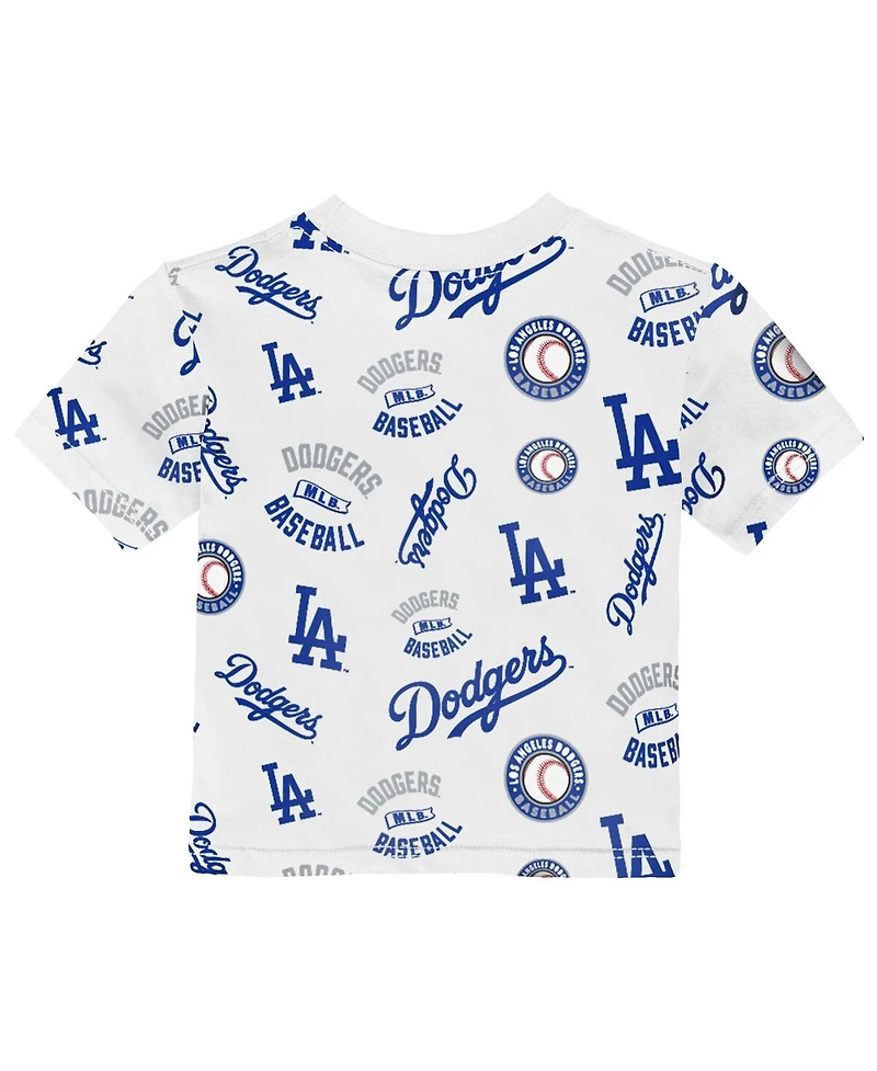 Outerstuff Toddler White Los Angeles Dodgers Run Down T-Shirt